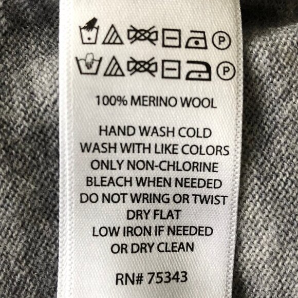 Max Studio Extra Fine Merino Wool Lg Slv Turtleneck Sweater Heather Gray Sz XS - Picture 11 of 12